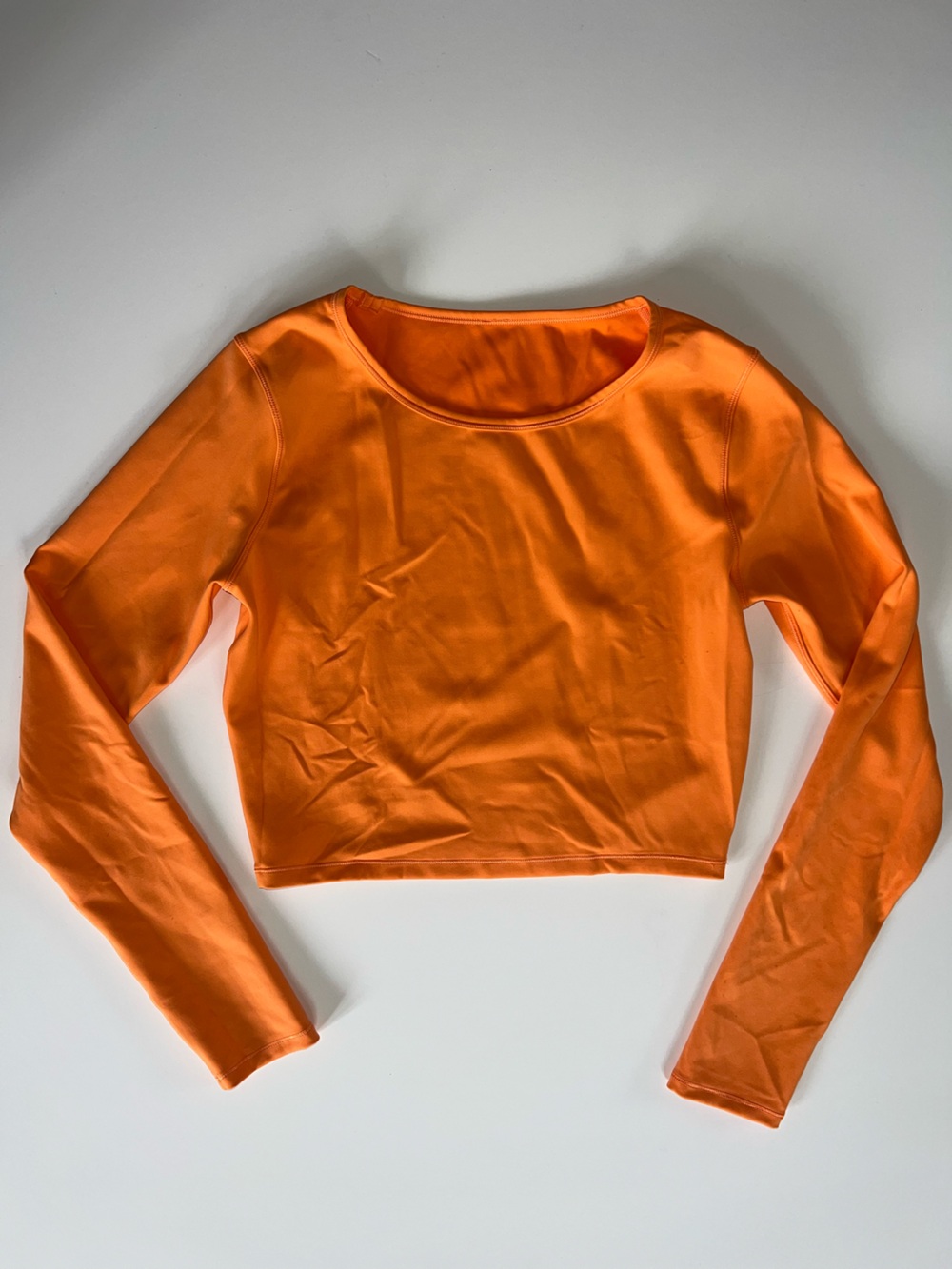 Lululemon Bright Orange Long-Sleeve Crop Top